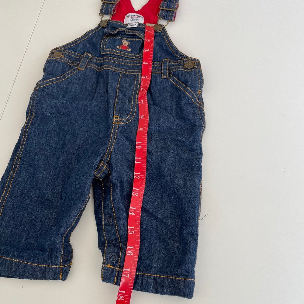 Kitestrings Bib Overalls & Sweater Cotton Animal Ear Striped Set - Picture 2 of 16